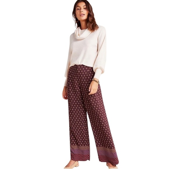 Anthropologie | Marsden Wide Leg Geo Print Pants - Picture 1 of 12
